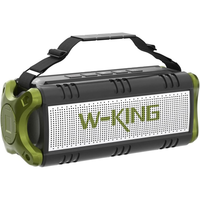 Портативна Bluetooth колонка W-KING 90W з глибоким басом, IPX6, до 40 год роботи, AUX, NFC, TF-карта, зелений колір