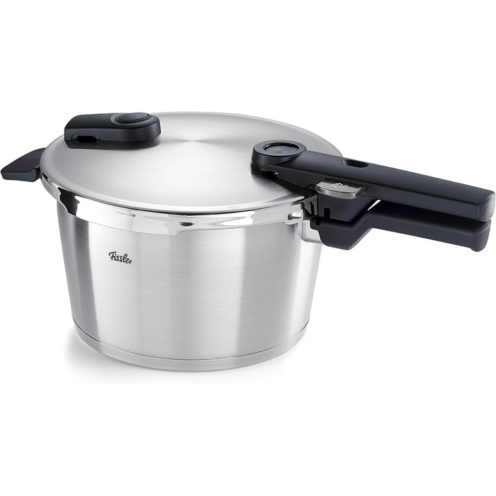 Скороварка Fissler Vitaquick Premium 4,5 л з нержавіючої сталі, для індукції, 2 режими приготування, Ø22 см, вироблено в Німеччині