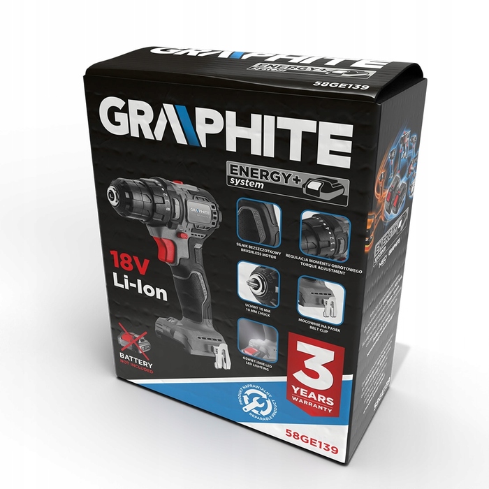 Акумуляторний шурупокрут GRAPHITE 18 В ZEST_2856