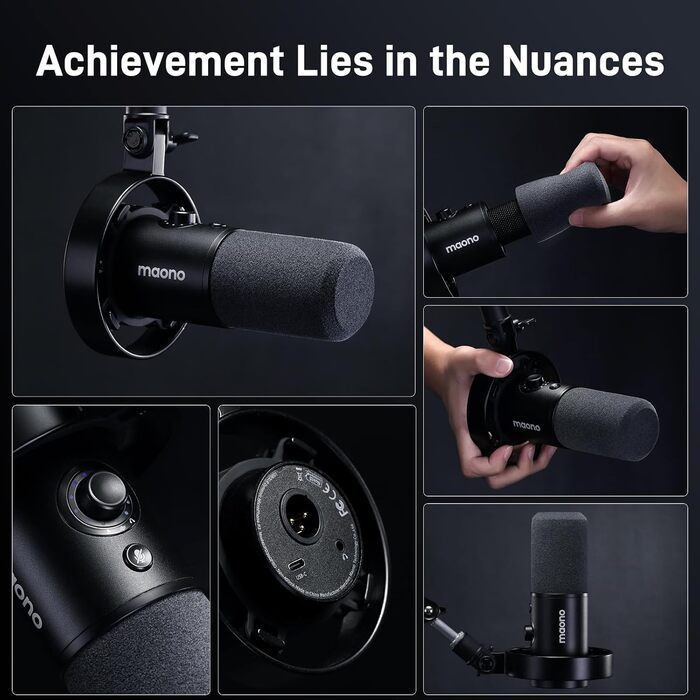 MAONO PD300X: USB-мікрофон для подкастів та запису звуку, XLR, динамічний, шумозаглушення, 192kHz-24Bit