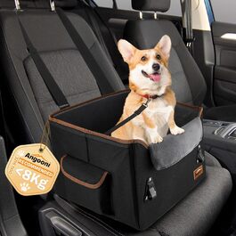 Автокрісло для собак: безпечне та комфортне з кишеньками та плюшевим подушкою (чорний)