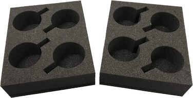 MC-CASES 2 Cup Holders Glass Holders Drink Holders - Space for up to 8 pieces - Foam for Camping Caravans RVs Boats Ships