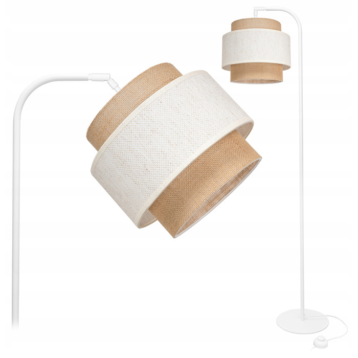 Підлогова лампа Glimex Modern E27 60 Вт, бежевий, білий, коричневий