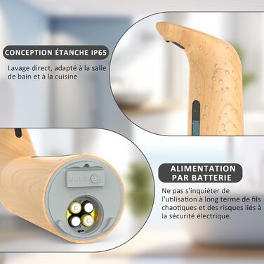 Greatmay Automatic Soap Dispenser - Touchless, Battery-Powered, 300ml/400ml Capacity, Adjustable Settings, IPX6 Waterproof for Bathroom & Kitchen