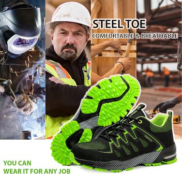 Черевики робочі AONEGOLD для чоловіків та жінок. Легкі, дихаючі, з металевим капаком, антиковзаючі. Розміри 36-48 EU.