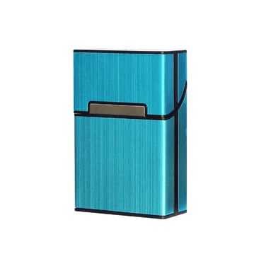 Елегантне тютюнотримач Edel: алюмінієва коробка для 20 сигарет з магнітною застібкою (Блакитний)