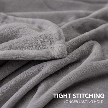 Плед KEPLIN Luxuriöse Flanelldecke: великий м'який плед з мікрофібри, 150 x Queen, сріблясто-сірий