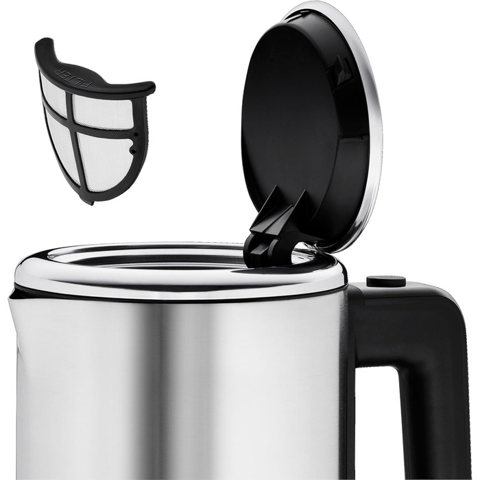 WMF Kitchenminis Kettle 0.8 l, 1800 W, Travel Kettle, Cromargan Matt/Silver Stainless Steel
