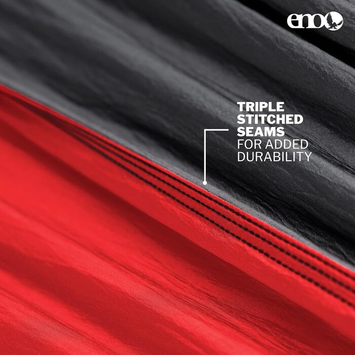 Гамак подвійний ENO DoubleNest Print Berge zum Meer, сірий/червоний, для 1-2 осіб - легкий кемпінговий гамак