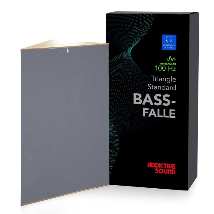 Кутова басова пастка Addictive Sound Standard для студії, акустична панель зі спеціалізованої вати (80-2000 Гц), темно-сіра, 98 см