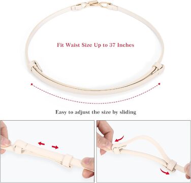 Тонкий жіночий шкіряний ремінь WHIPPY 2 шт. з золотою металевою пряжкою (105/95 см, 120/110 см)