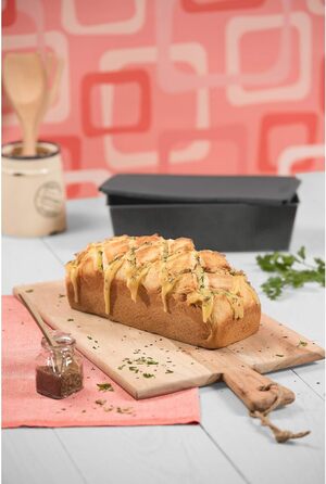 ORIGINAL KAISER Kaiser Inspiration Loaf Pan with Silicone Lid, Rectangular Baking Tin, Non-Stick Coated for Baking and Storage, 32x 15 x 19 cm, Alloy Steel, Grey, 35 x 14 x 9 cm, 5