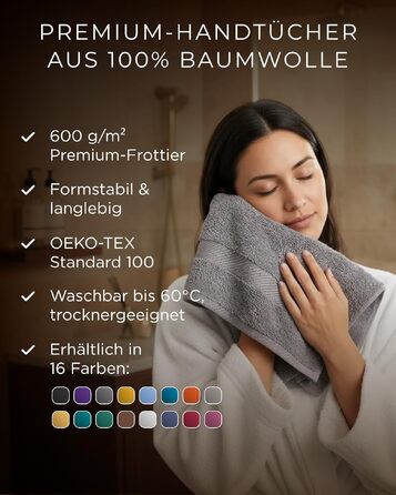 Набір махрових рушників 50x100 см, 10 шт, 100% бавовна, 600 г/м², Oeko-TEX, золотий колір