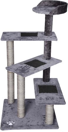 Wiltec Scratching Post 100 cm with Sisal in Beige/Brown, Cat Tree with 3 Sleeping Areas, Cat Scratching Post with Viewing Platform, 2-Color Cat Scratching Post (Grey, Light Grey)