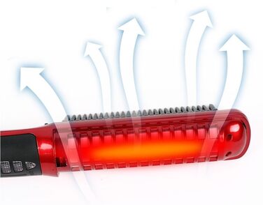 Випрямляч для волосся Pro-Ion: щітка для випрямлення волосся, анти-опік, стилінг (червоний)