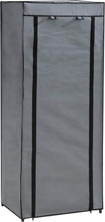 axentia 132891 Wardrobe, approx. 60 x 148 x 45 cm, Grey-black
