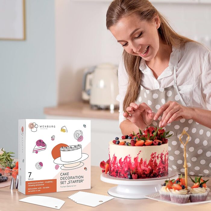 Wenburg Набір для приготування тортів: поворотна платформа, аксесуари (стійка, шпатель, підставка), E-book