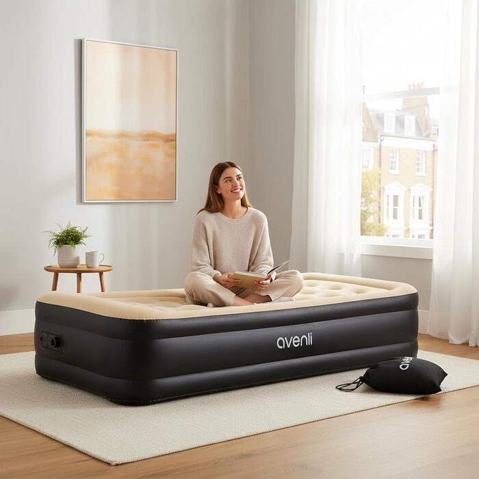 Надувний матрац Avenli для 2 осіб з вбудованим насосом, 196x97x47 см - для кемпінгу та дому