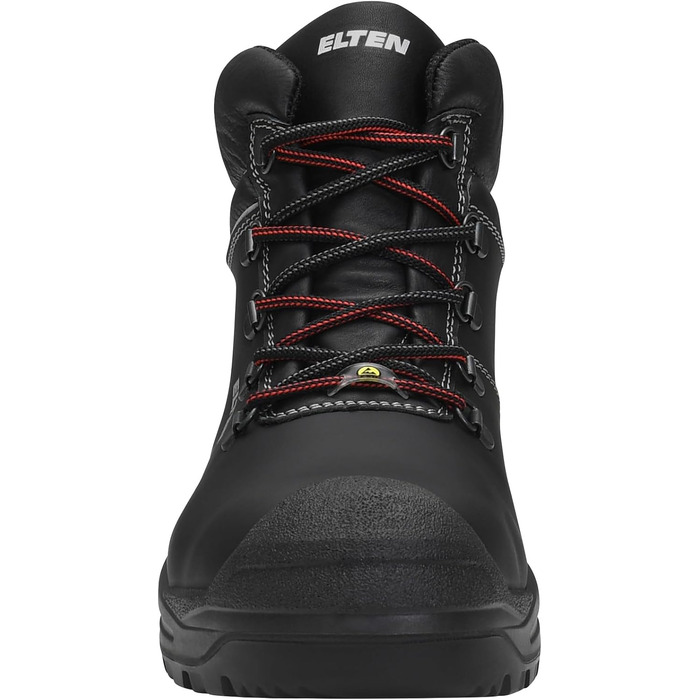 Черевики захисні ELTEN Francesco XXSG Black Mid ESD S3S, чорні, шкіряні, з металевим носком, легкі, міцні, 42 EU (жіночі та чоловічі)