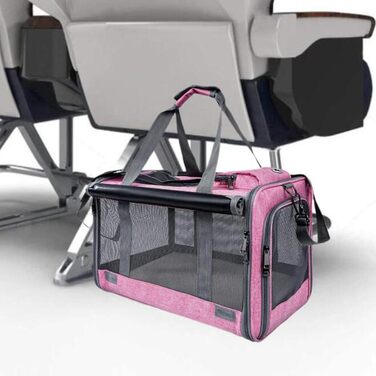 Транспортна переноска для собак та котів, складана, рожева, 46x46x30 см