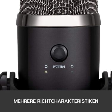 Blue Yeti Nano – Преміум USB-мікрофон для запису, стрімінгу, геймінгу та подкастів (PC/Mac). З Blue VO!CE, кардіоїдна та всеспрямована характеристика, чорний