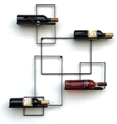 DanDiBo Wine Rack Metal Black Black Line Bottle Stand Bottle Shelf Bottle Holder Wall Shelf
