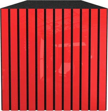 Набір акустичних басових пасток для кутів, 4 шт, 50x50x10 см, червоний глянцевий пластик — звукопоглинаючі панелі для студії звукозапису та шумоізоляції