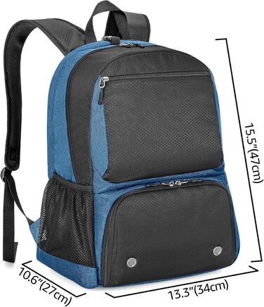 Рюкзак для тенісу DSLEAF з відділенням для взуття, сумка для 2 ракет, з м'якими лямками, вентильоване відділення для взуття, для жінок та чоловіків (блакитний)