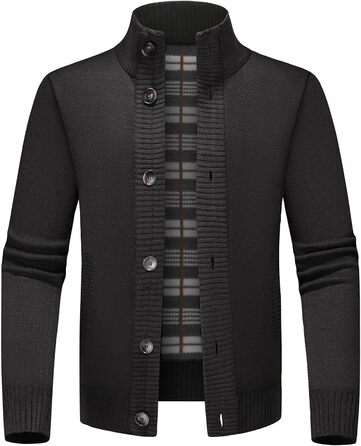 Чоловіча тепла куртка-трак з кишенями, однорядна, осінньо-зимова модель (Чорний, S)