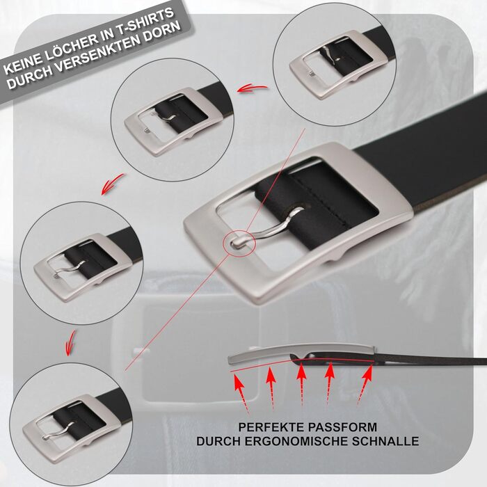 Жіночий шкіряний ремінь Friedrich Hoffmann чорний, ширина 4 см, Made in Germany - 100 см