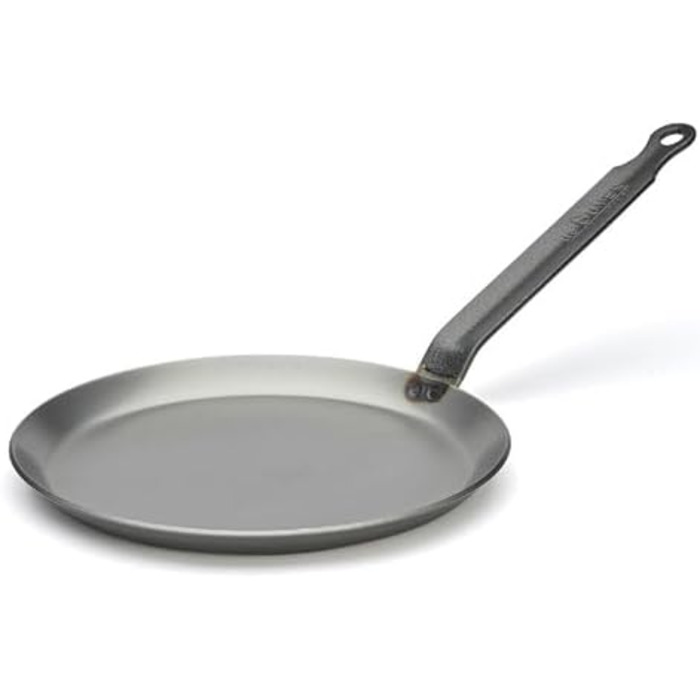 Млинцева сковорода de Buyer Carbone Plus, важка, з вуглецевої сталі, 24 см, срібляста