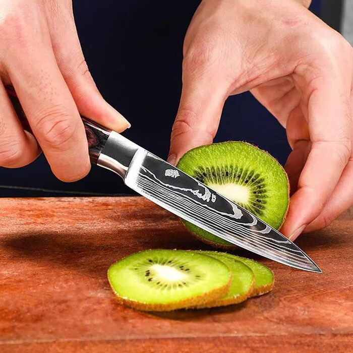 Набір кухонних ножів Camkum 3 шт: кухонний ніж, ніж Nakiri, ніж для фруктів. З нержавіючої сталі EN1.4116, подарункова упаковка