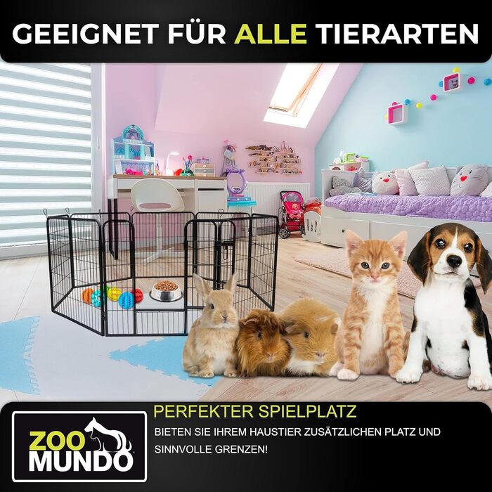 Клітка для цуценят Zoomundo 100 см, XL, чорна: загін для тварин, загін для цуценят, клітка для собак