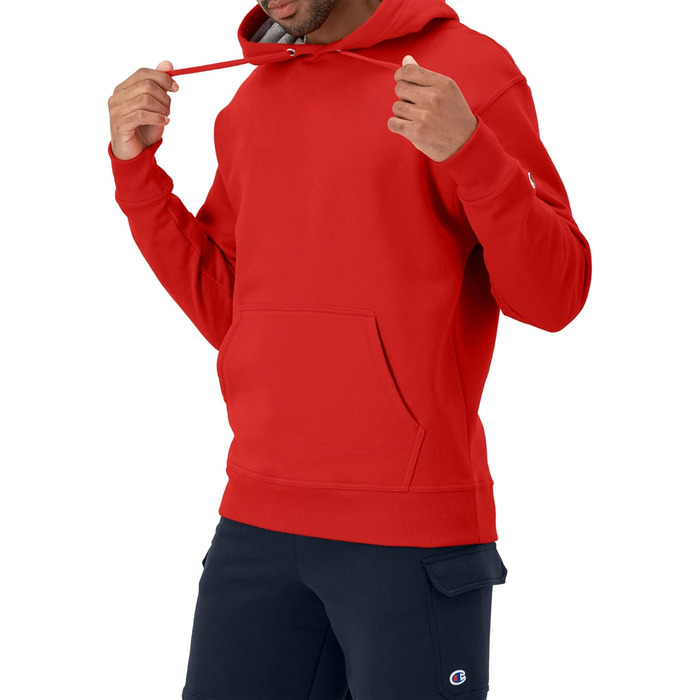 Спортивна кофта Champion Powerblend Fleece з капюшоном, логотип C (кольори вже не виробляються), стандартна посадка, XS, червоний колір (Team Red Scarlet)