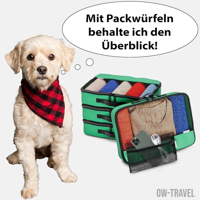 Органайзери для валізи OW-Travel: набір з 5 штук (2 середні, 3 великі) для зручної організації одягу в подорожах