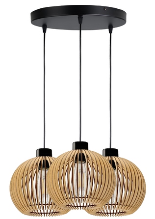 Підвісна LED-лампа ONE Loft: дерево, 3 точки освітлення, цоколь E27