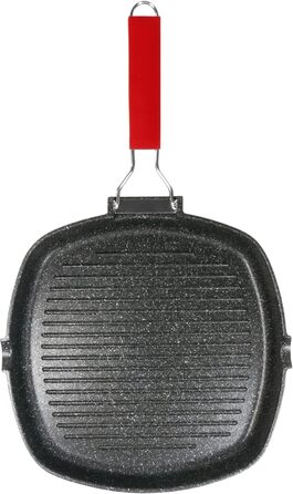 Антипригарна гриль-сковорода Moneta Pro Grill 28x28 см з складаною ручкою для індукції