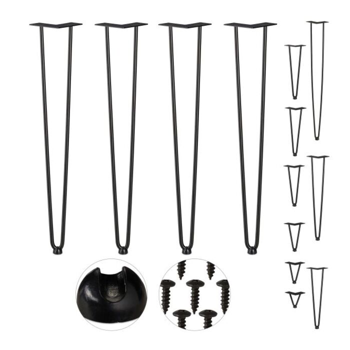 Relaxdays 4-Pack Hairpin Legs with 2 Braces