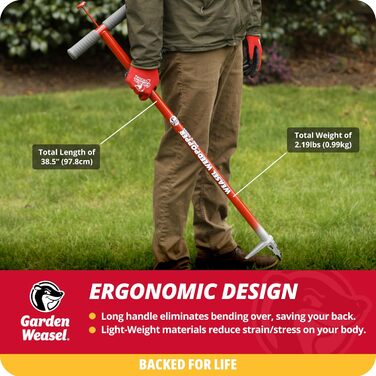 Інструмент для видалення бур'янів Garden Weasel WeedPopper 95204 Step & Twist, без хімікатів, легка очистка, стійкий до погодних умов і іржі