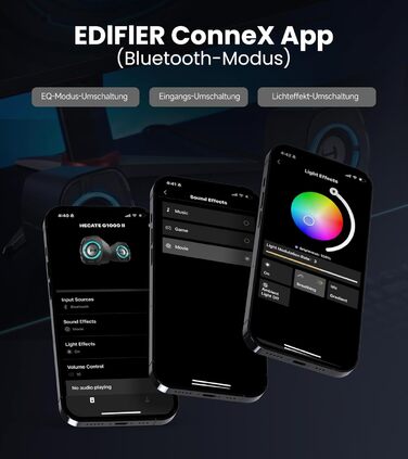 Комп'ютерні колонки Edifier G1000 II з RGB-підсвічуванням, Bluetooth, USB-C, AUX, для PC, PS5, Switch (чорний)