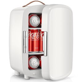 Міні-холодильник FOHERE 10л для косметики та напоїв, 12V/220V, білий - для спальні, офісу, авто