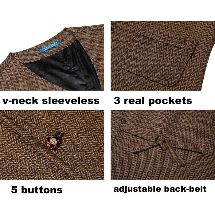 Жакет-жилет Solovedress Vintage Classic з вовни для весілля, Regular Fit, розмір S, зелений