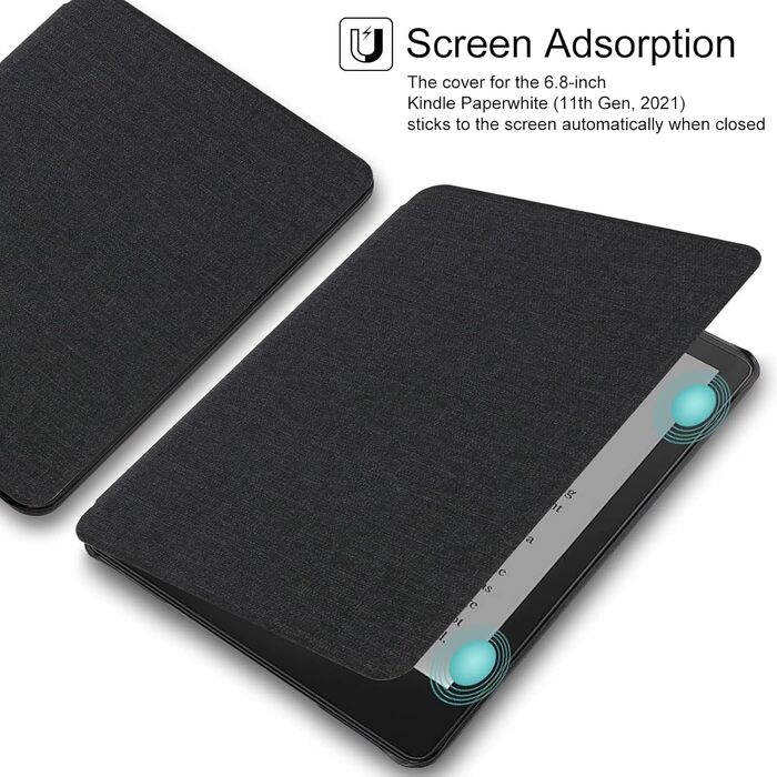 Чохол WALNEW для Kindle Paperwhite 11 (M2L3EK, M2L4EK), чорний, з авто-вимиканням