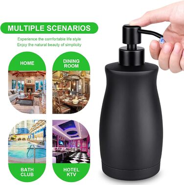 Дозатор мила для кухні та ванної кімнати з нержавіючої сталі, 390 мл, чорний