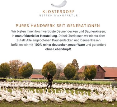 Преміальна літня ковдра Klosterdorf Heimatliebe 155x200 см, 250 г – екстралегка пухова ковдра ручної роботи з Німеччини, 100% новий німецький пух, для здорового сну