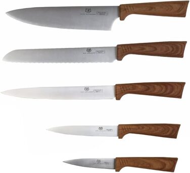 Набір ножів Karl Hausmann 5 предметів: ніжний блок, кухонні ножі з нержавіючої сталі (колір: коричневий)