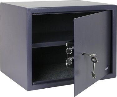 Шафа-сейф HMF 49200-11 з ключем, меблевий сейф | 38 x 30 x 30 см, антрацит