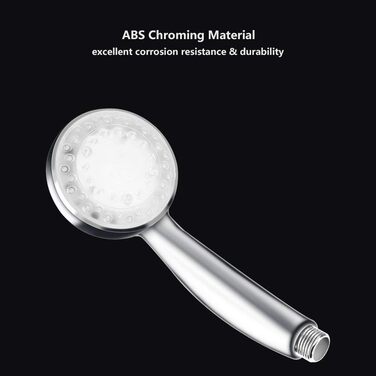 LED Shower Head with Color Changing, High-Pressure Shower Head with Automatically Changing 7 Colors, No Battery Required, Handheld Showerheads for Bathroom, Chrome