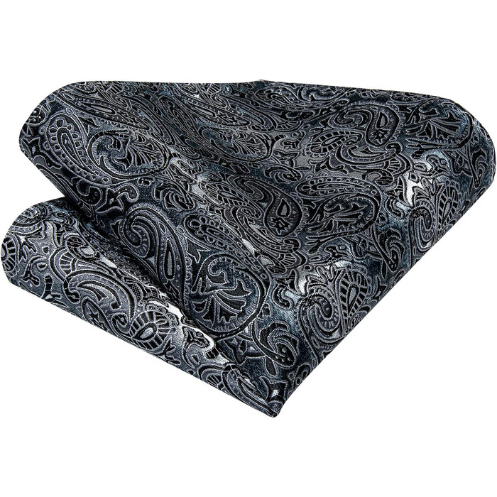 Мужской шелковый галстук і нагрудний платок DiBanGu: набір для формального стилю (чорний, сірий)