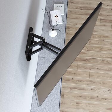 Hama TV Wall Mount Bracket (37-90 inch TV Mount, up to 220lbs, VESA 800x400, Fixed Wall Mount, Includes Fischer Anchors & Instructions, Black)